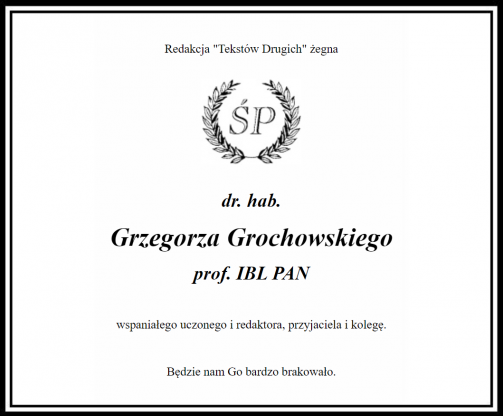 Nekrolog - Grzegorz Grochowski