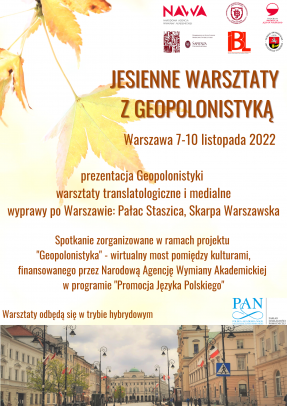 Jesienne warsztaty z "Geopolonistyką" - plakat
