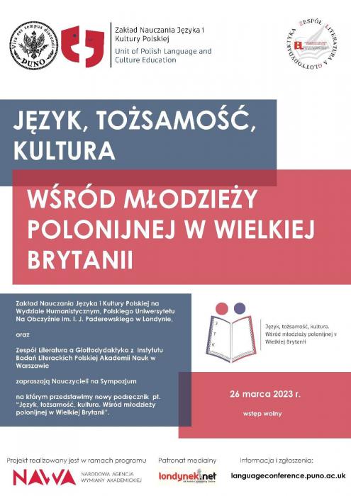 Język, tożsamość, kultura - plakat